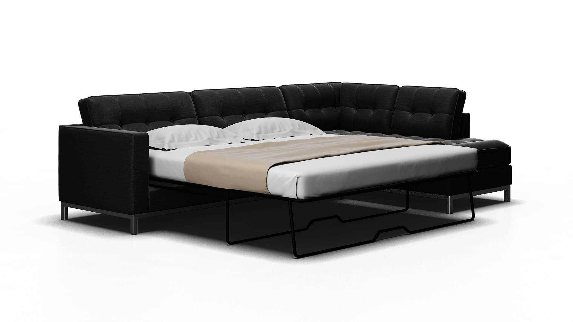 Oxford Oscar Grey Panel Sleeper Espresso legs 2