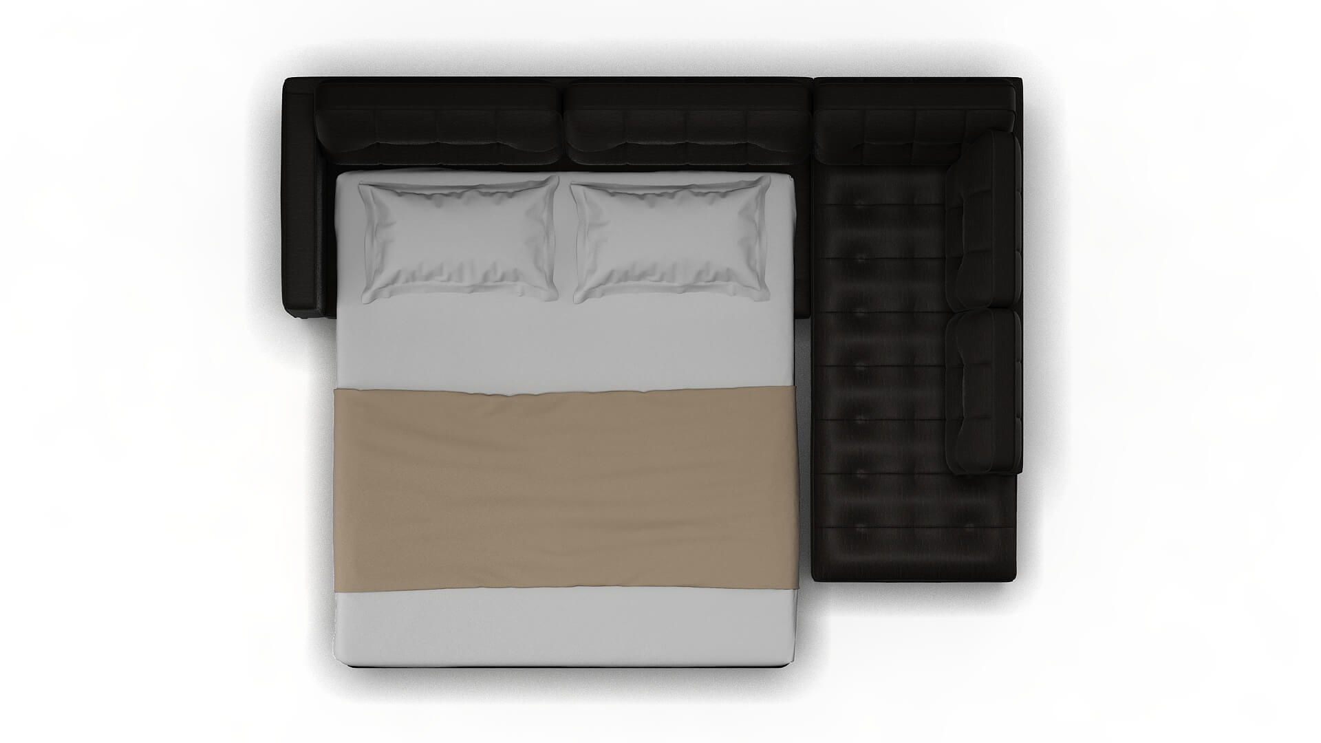 Oxford Oscar Grey Panel Sleeper Espresso legs 3