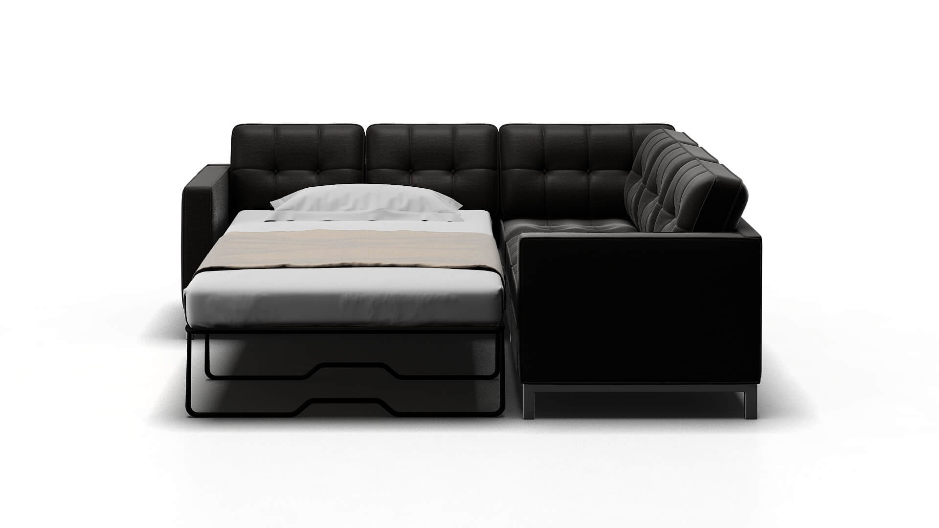 Oxford Oscar Grey Sectional Sleeper Espresso legs 1