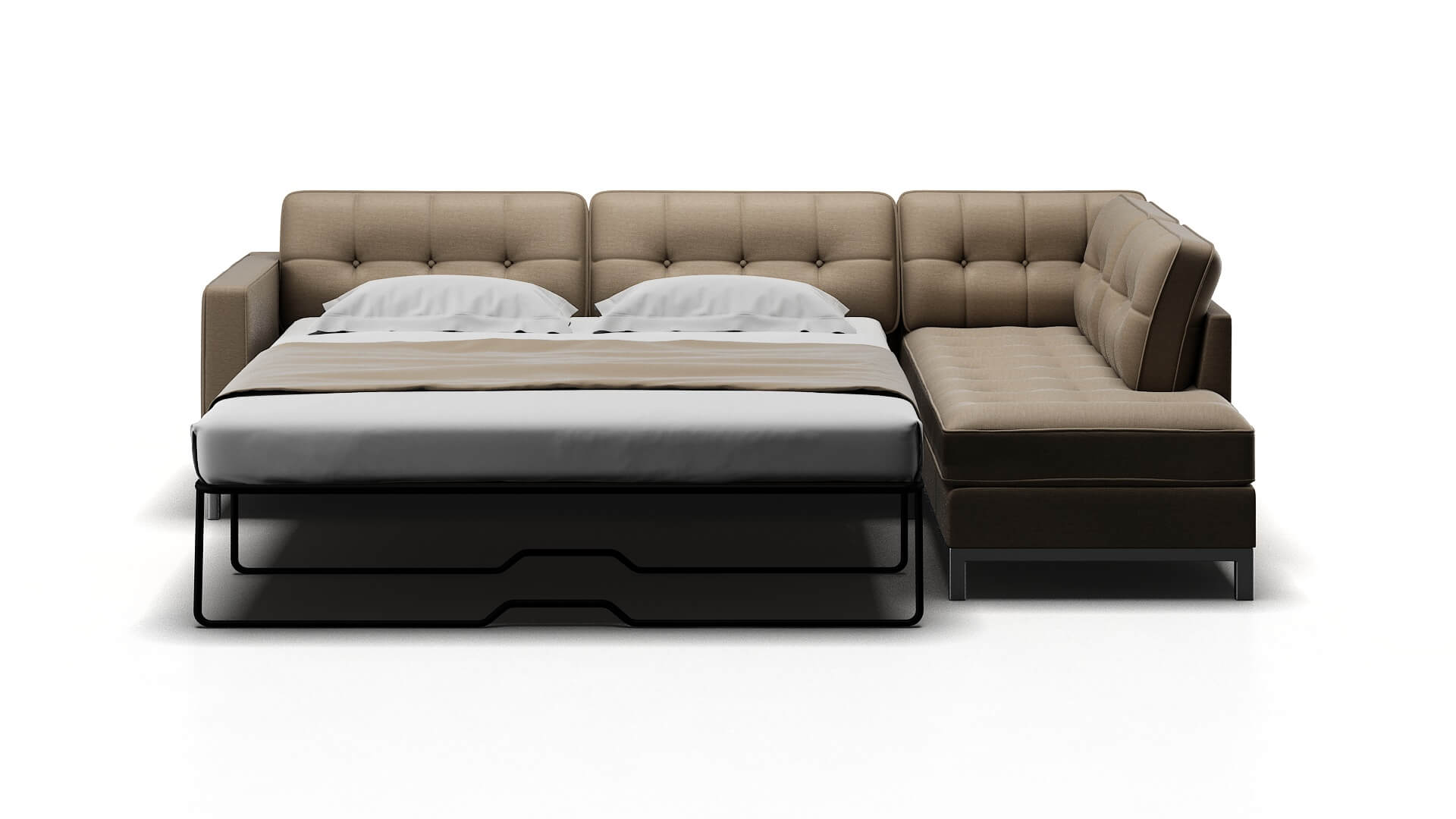 Oxford Oscar Linen Panel Sleeper Espresso legs 1