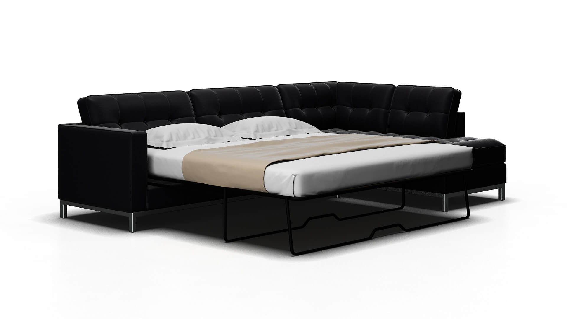 Oxford Parker Charcoal Panel Sleeper Espresso legs 2