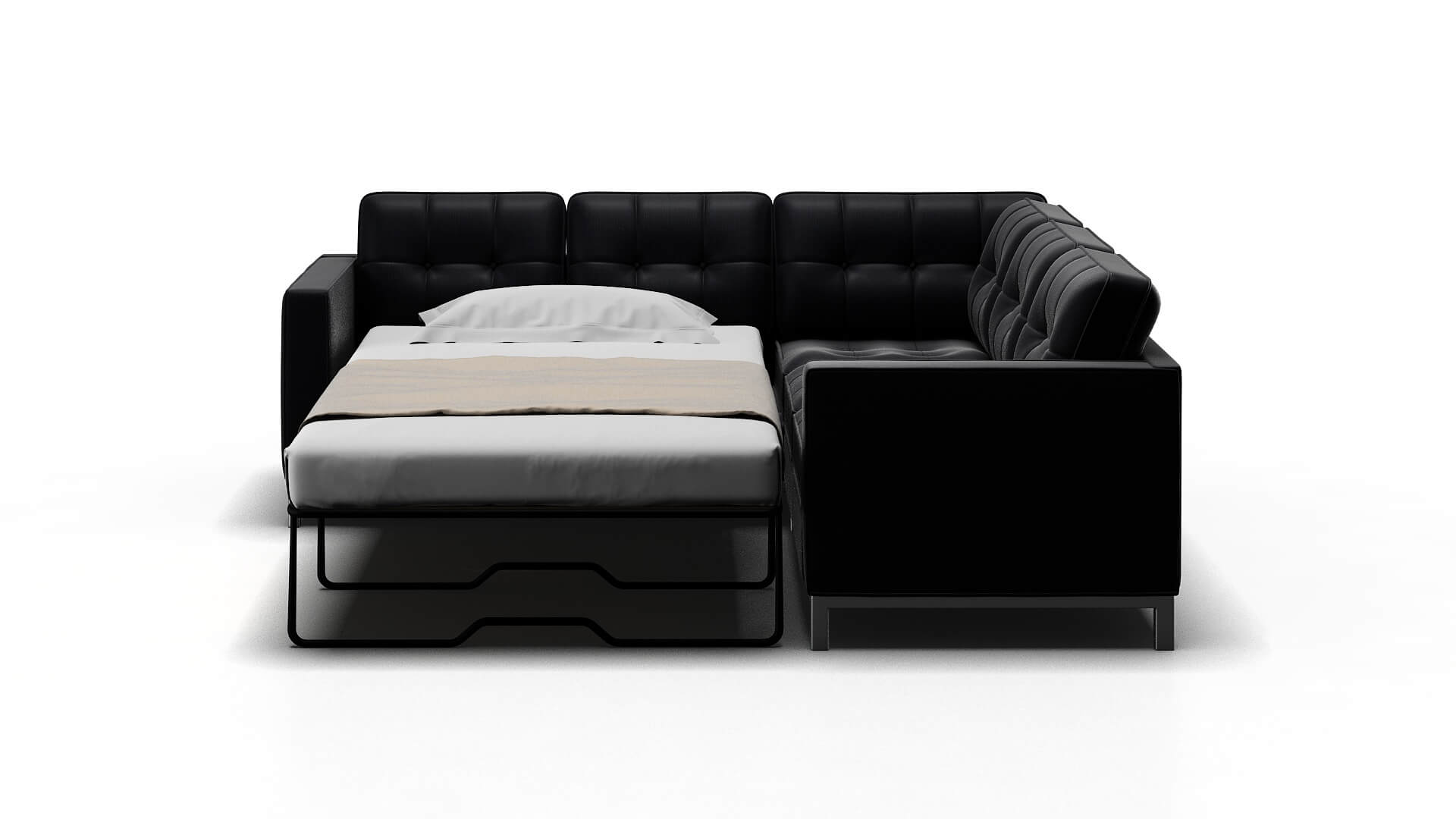 Oxford Parker Midnight Sectional Sleeper Espresso legs 1