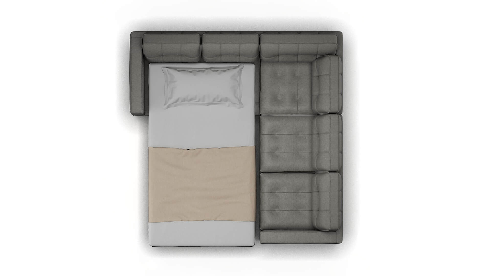 Oxford Parker Silver Sectional Sleeper Espresso legs 3