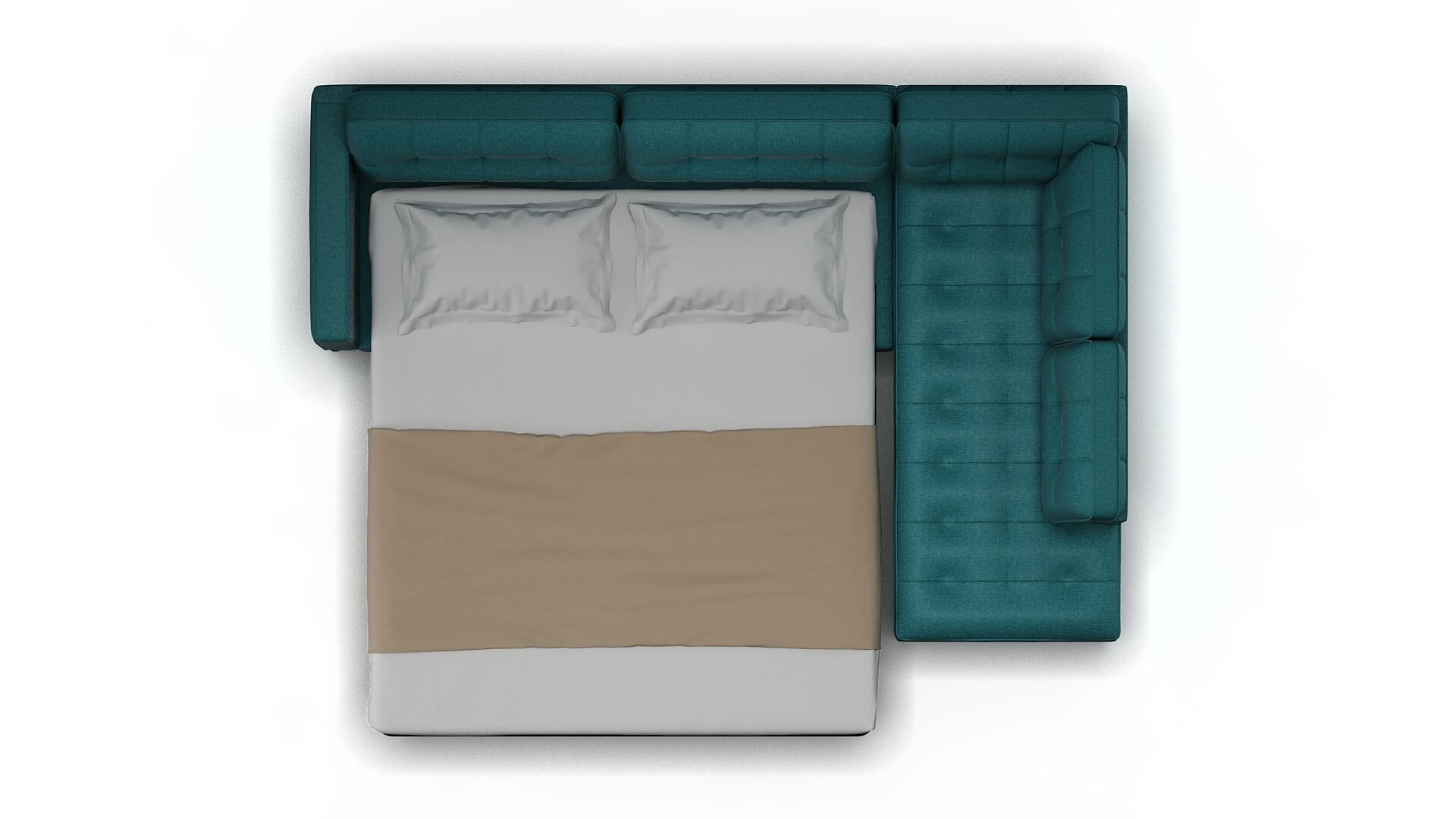 Oxford Parker Turquoise Panel Sleeper Espresso legs 3