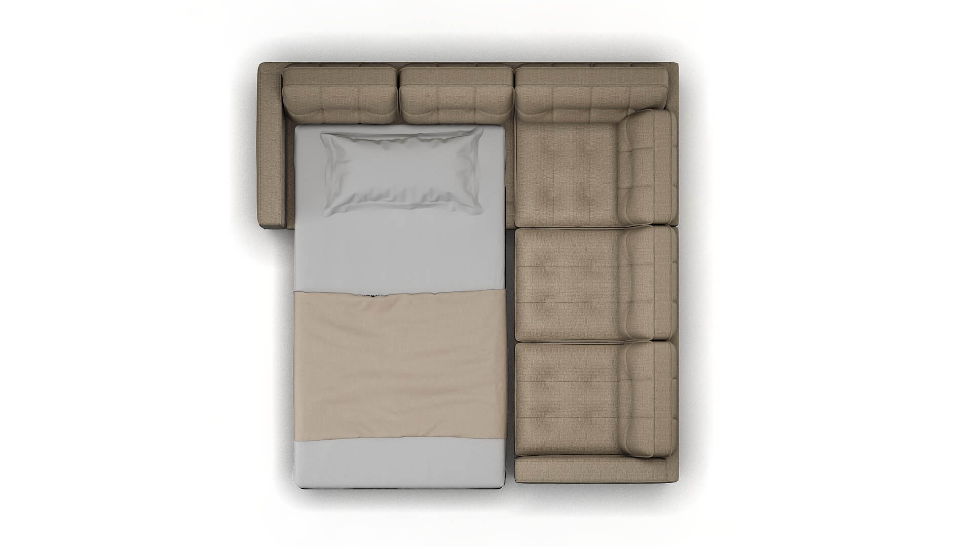 Oxford Parker Wheat Sectional Sleeper Espresso legs 3