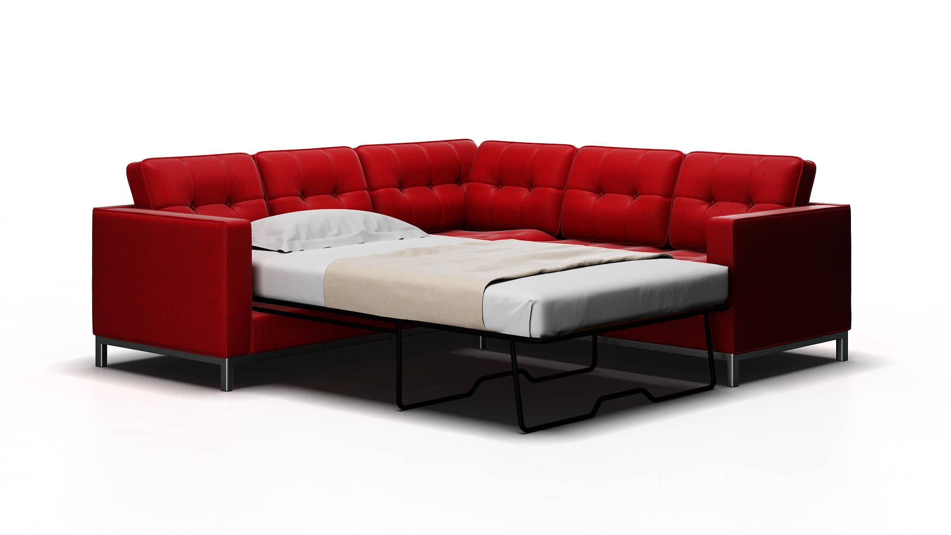 Oxford Pauline Ruby Sectional Sleeper Espresso legs 2