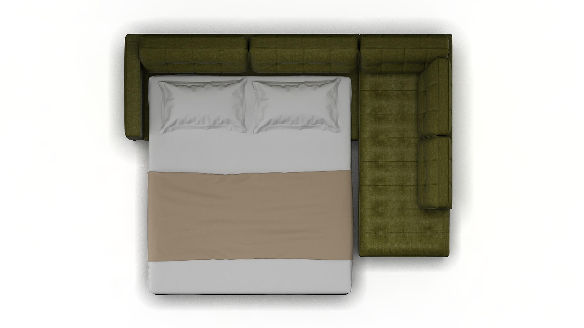 Oxford Portland Basil Panel Sleeper Espresso legs 3