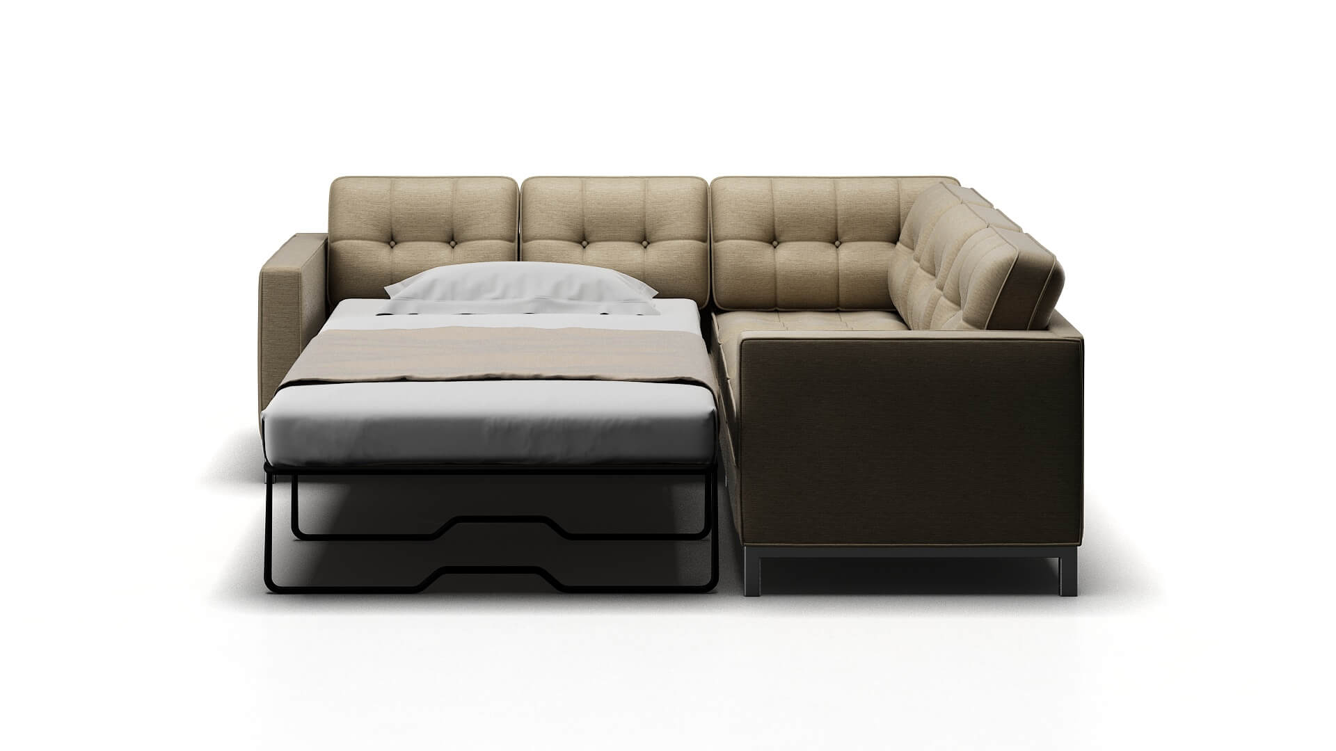 Oxford Prime Dusk Sectional Sleeper Espresso legs 1