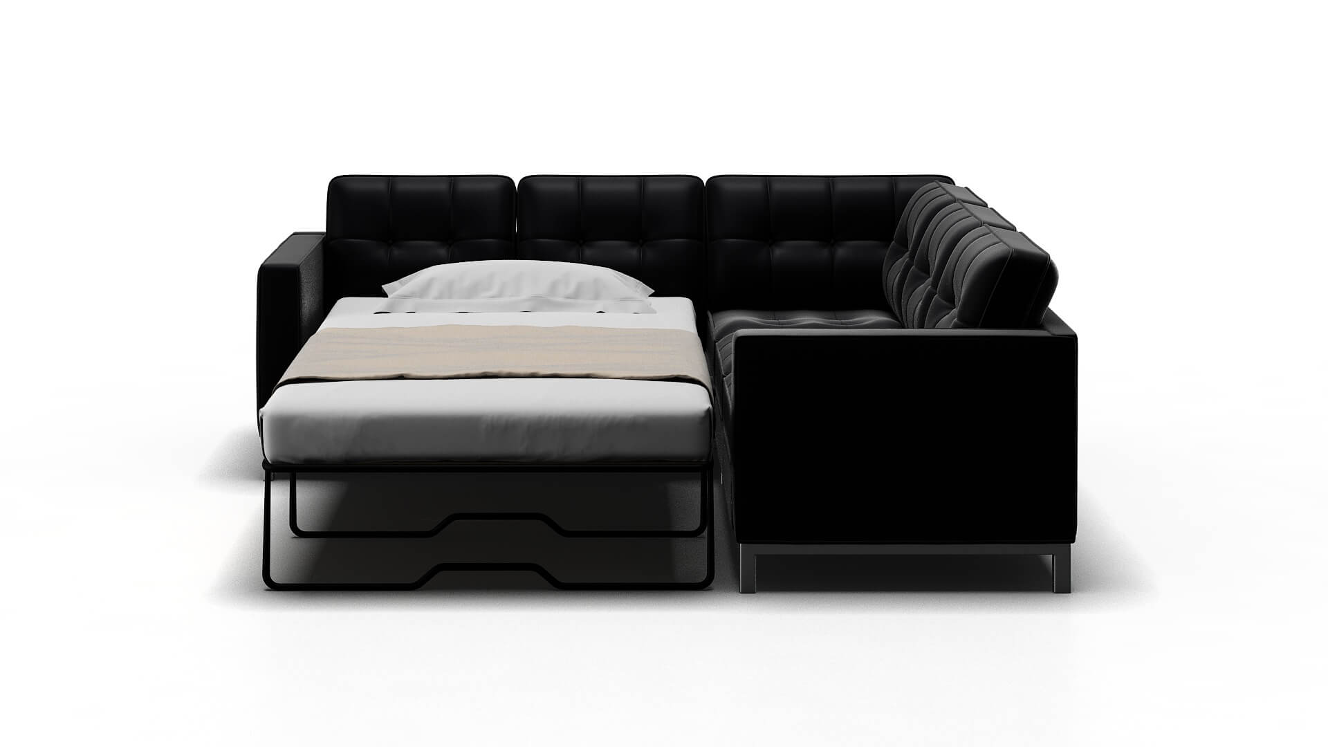 Oxford Redondo Navy Sectional Sleeper Espresso legs 1