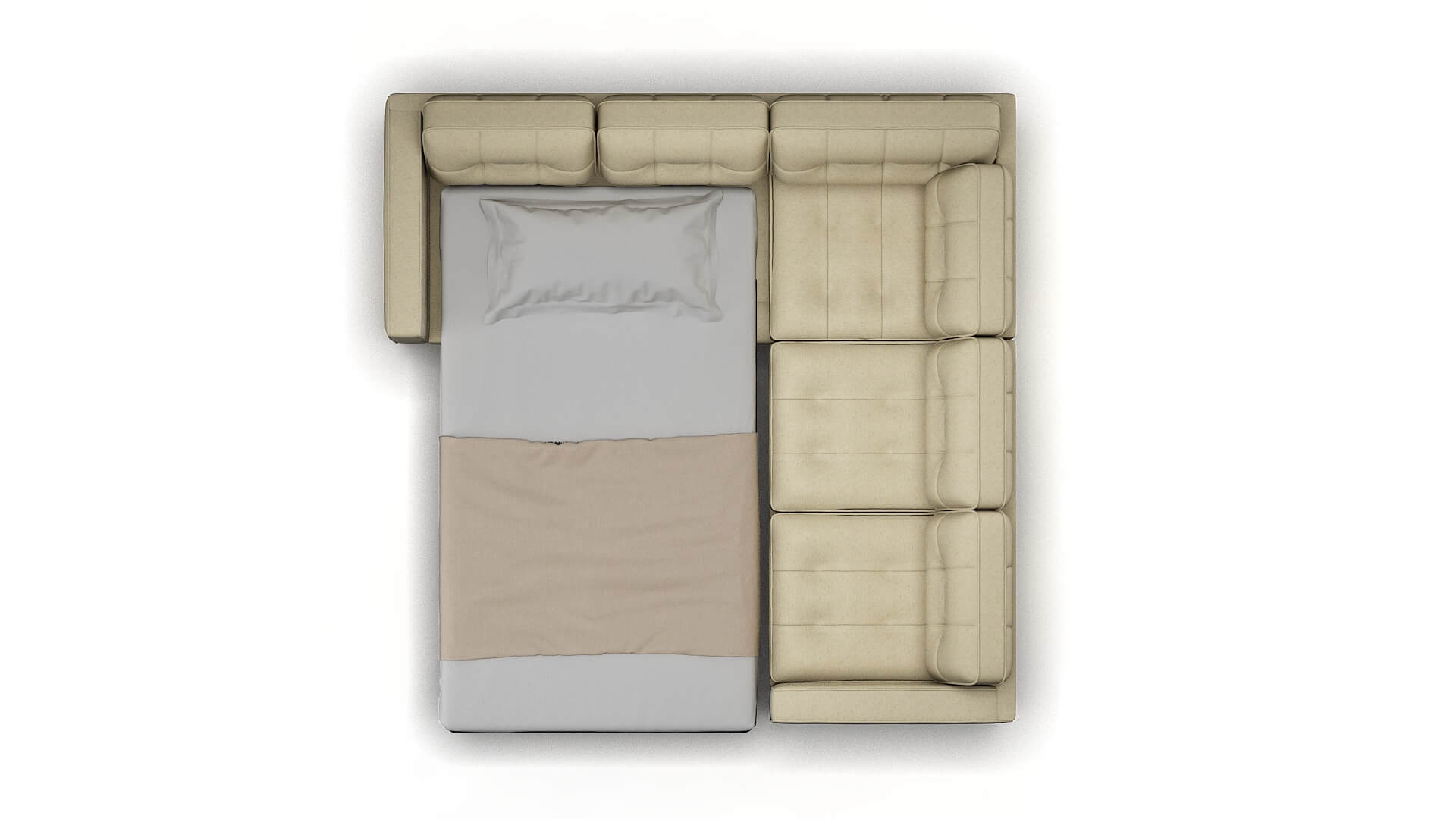 Oxford Redondo Oyster Sectional Sleeper Espresso legs 3