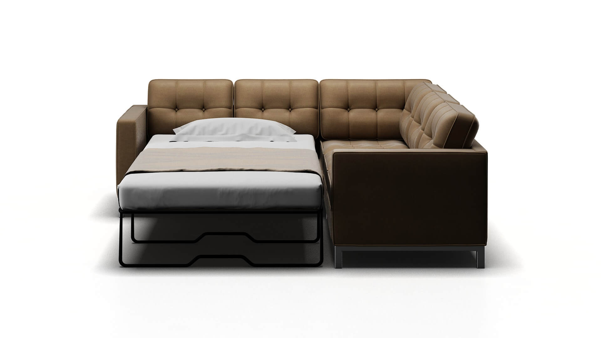 Oxford Rocket Cappuccino Sectional Sleeper Espresso legs 1