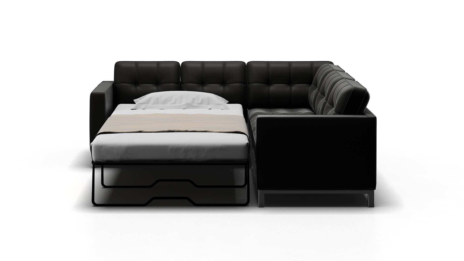 Oxford Rocket Charcoal Sectional Sleeper Espresso legs 1