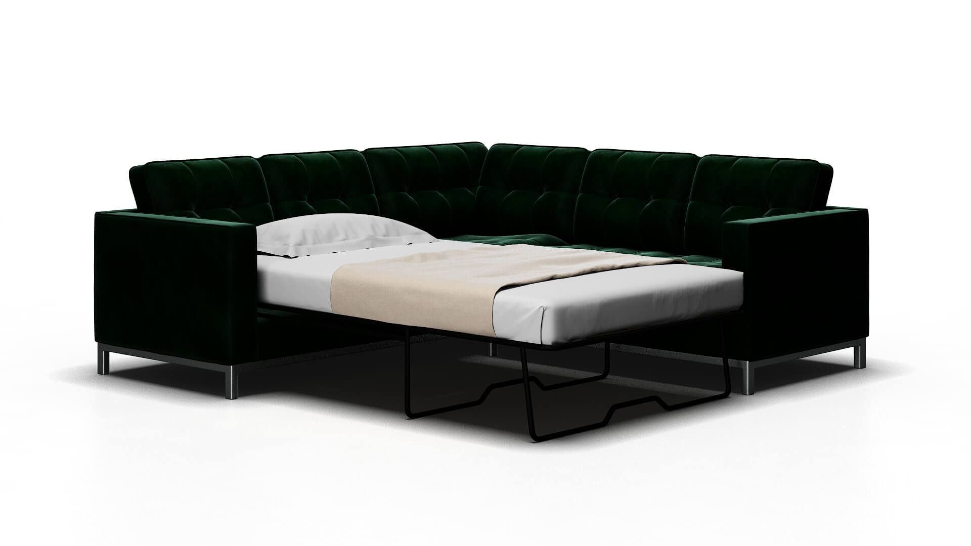 Oxford Royale Evergreen Sectional Sleeper Espresso legs 2