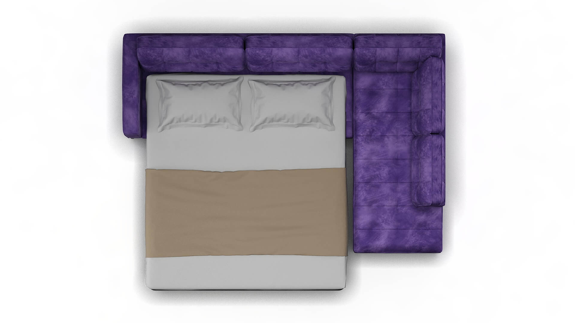 Oxford Royale Lavender Panel Sleeper Espresso legs 3