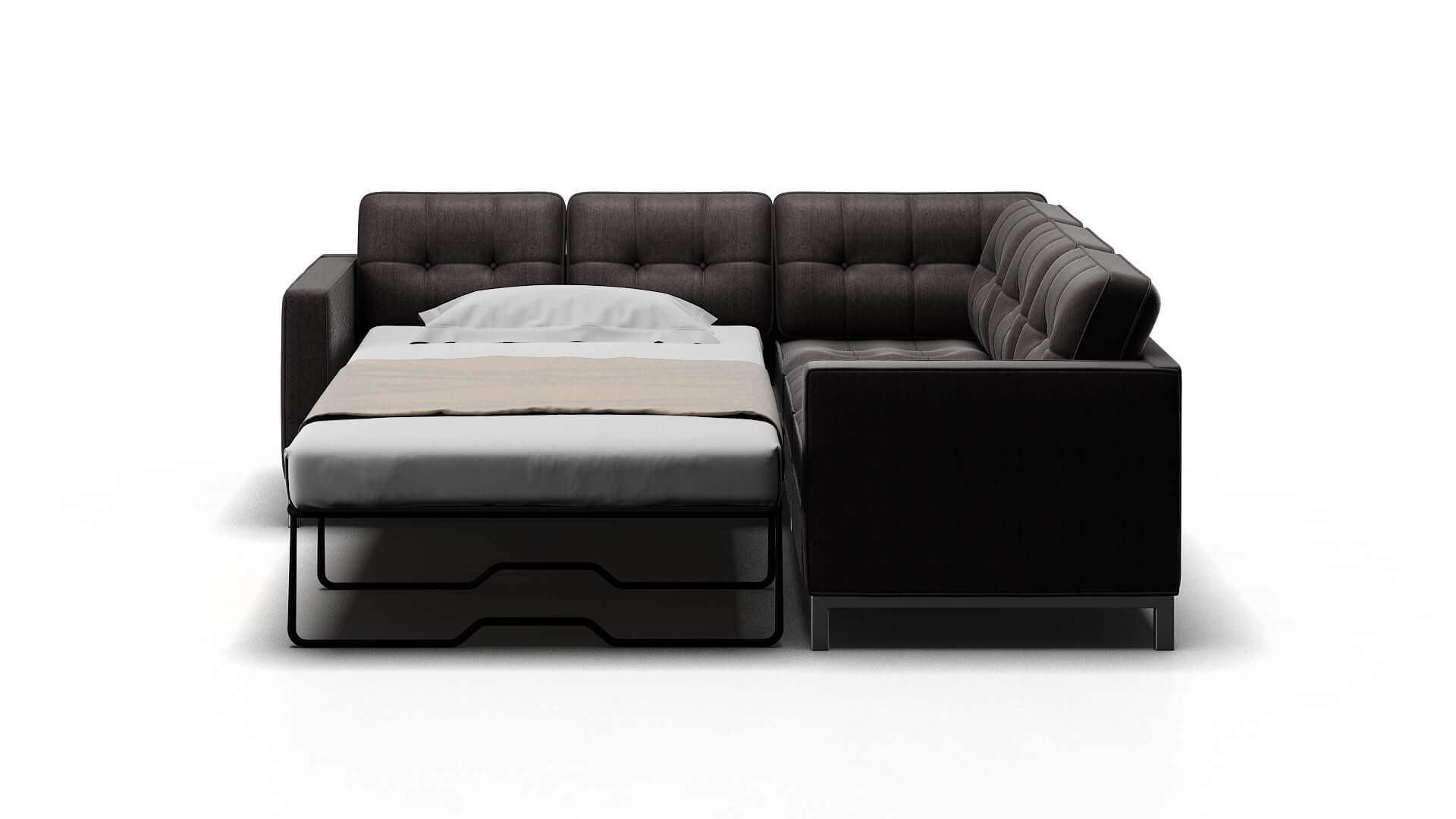 Oxford Sasha Granite Sectional Sleeper Espresso legs 1