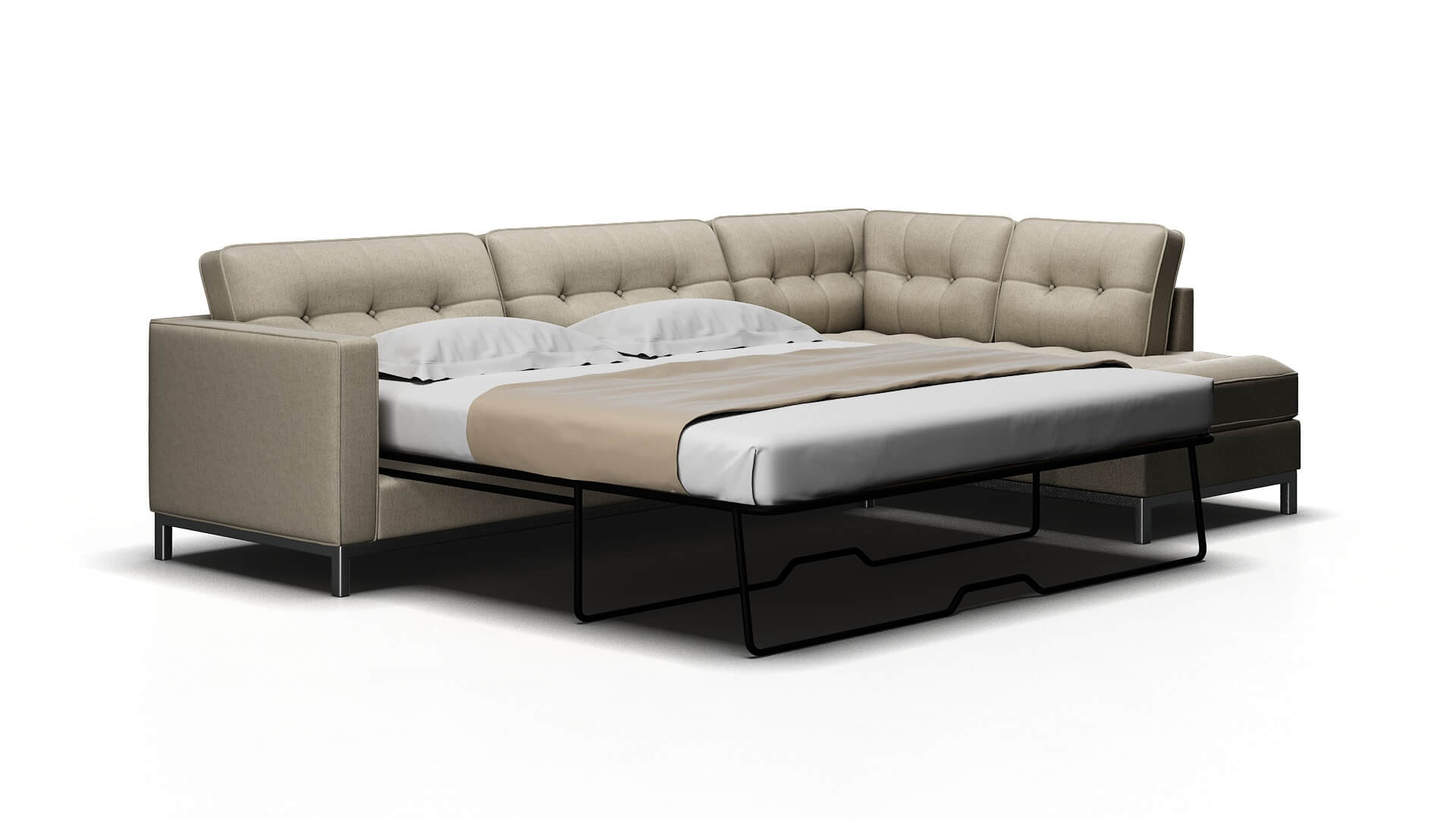 Oxford Sasha Linen Panel Sleeper Espresso legs 2