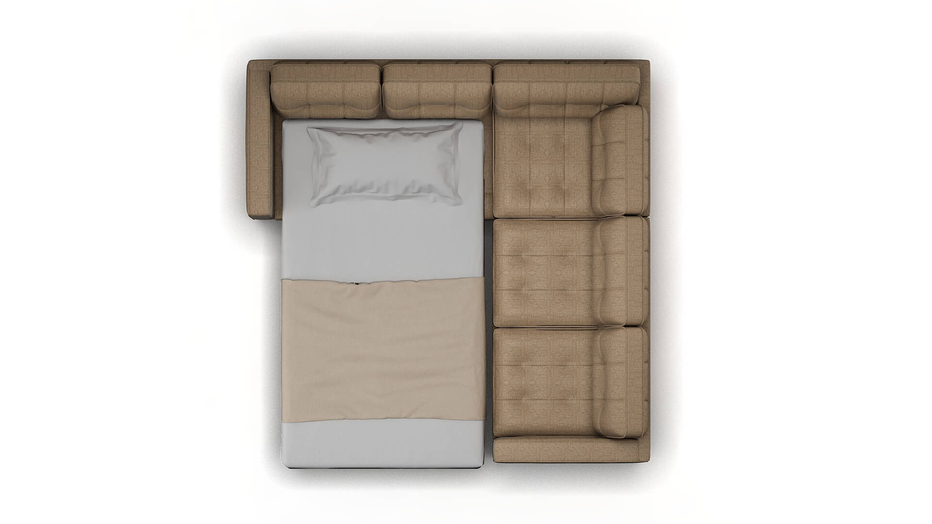 Oxford Sosoftness 74 Sectional Sleeper Espresso legs 3