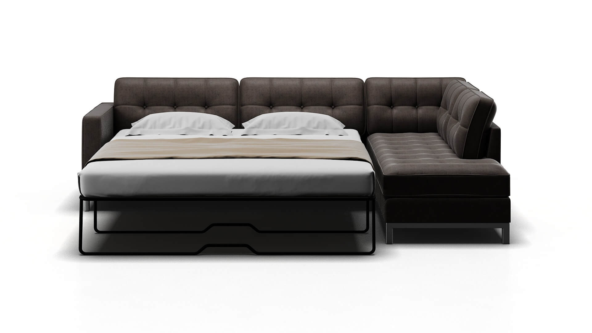 Oxford Suave Slate Panel Sleeper Espresso legs 1