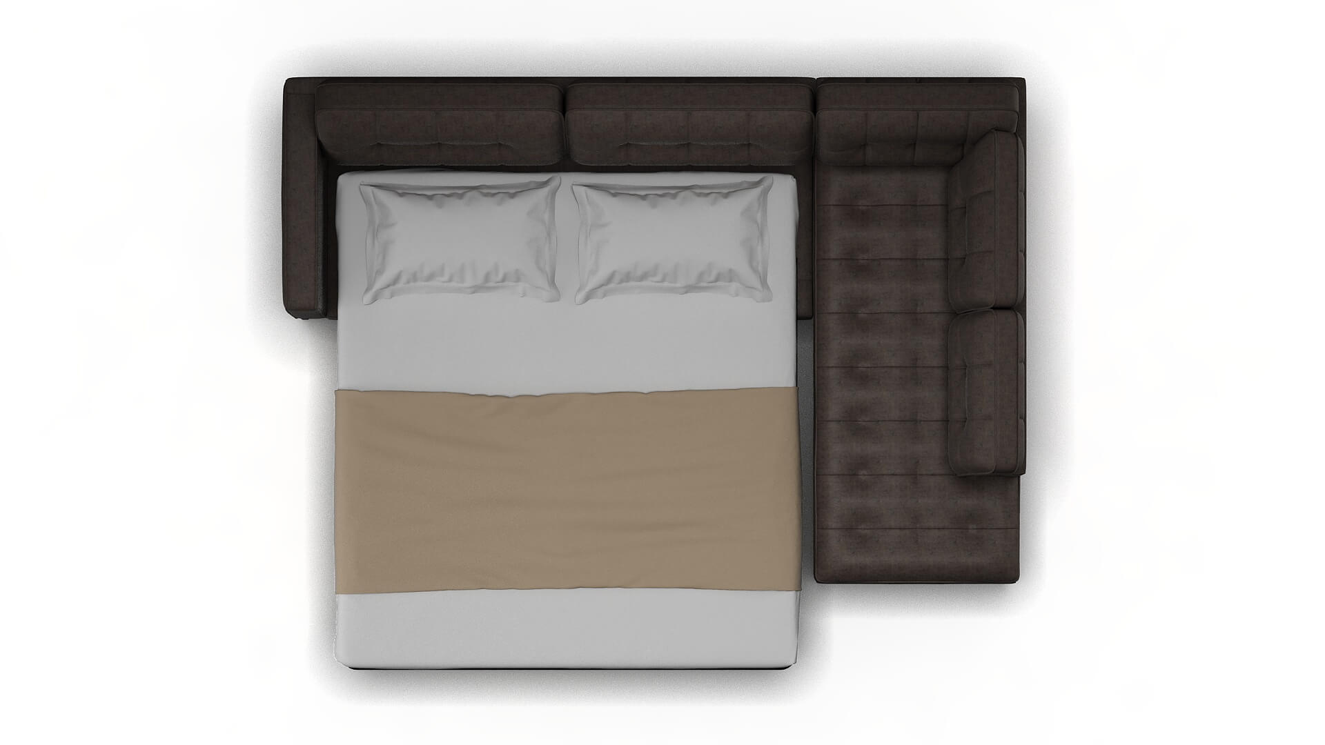 Oxford Suave Slate Panel Sleeper Espresso legs 3