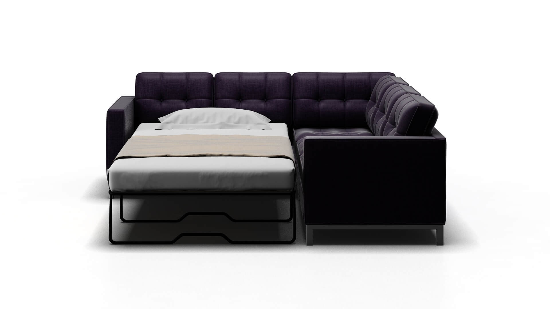 Oxford Tess Blackberry Sectional Sleeper Espresso legs 1