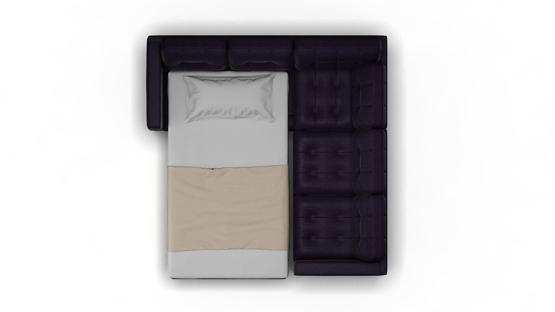 Oxford Tess Blackberry Sectional Sleeper Espresso legs 3