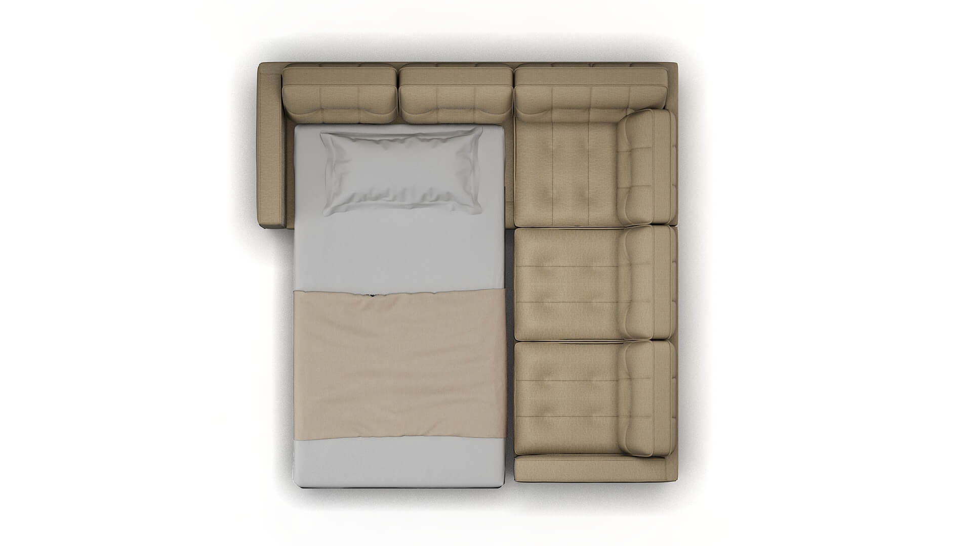 Oxford Urban_d Silver Sectional Sleeper Espresso legs 3