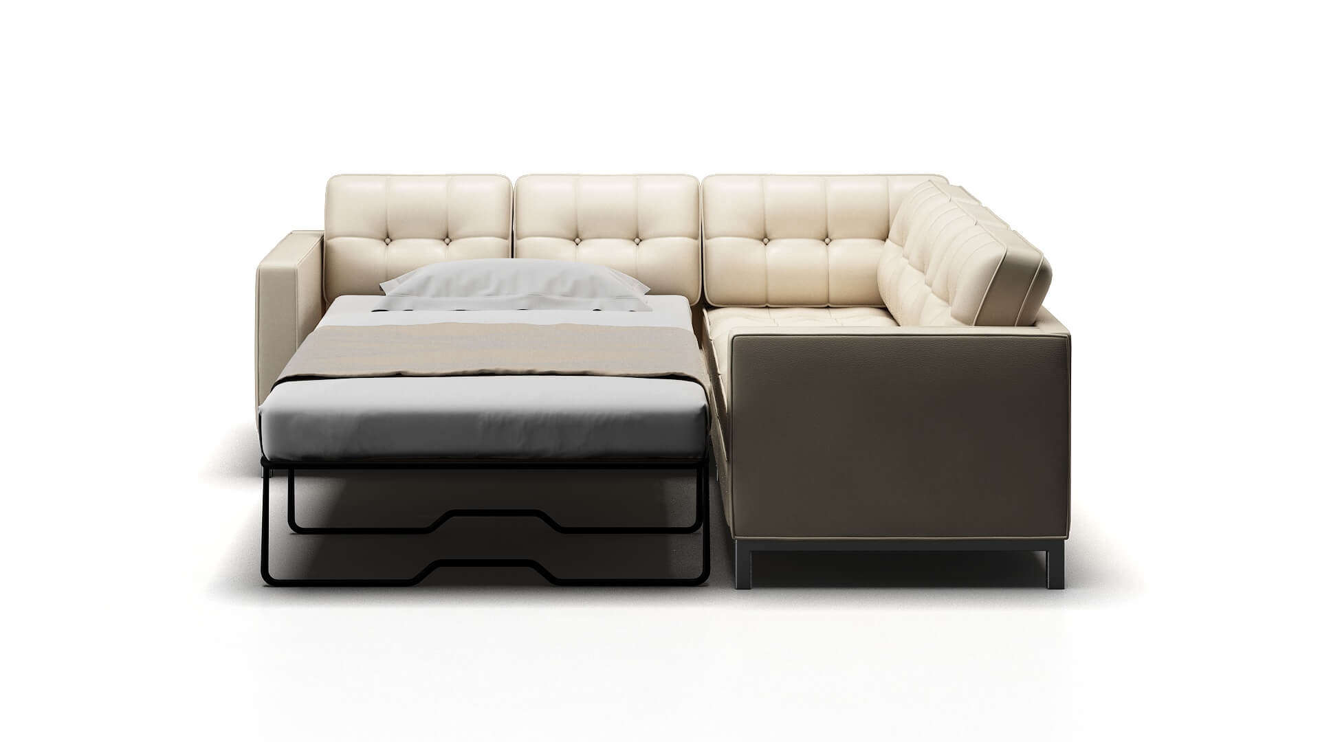 Oxford Urban_d Snow Sectional Sleeper Espresso legs 1