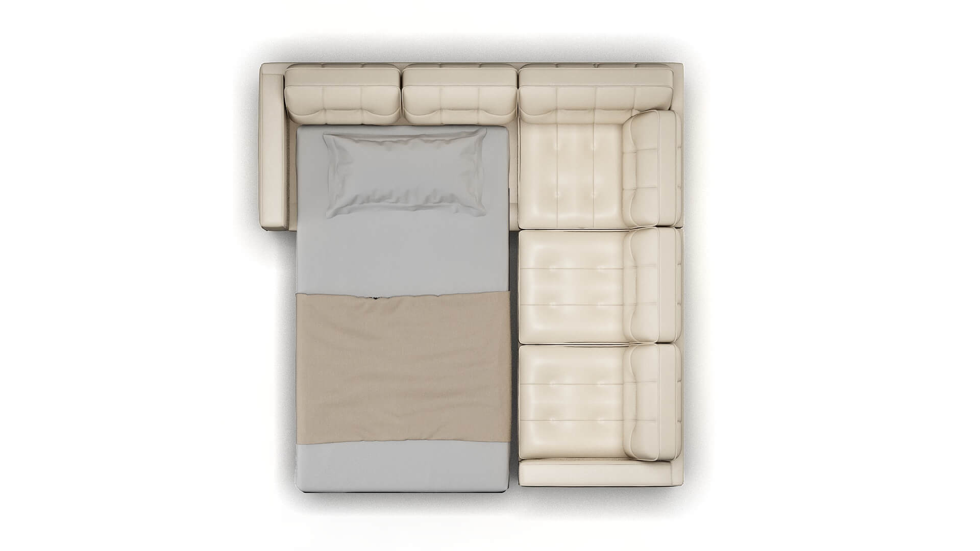 Oxford Urban_d Snow Sectional Sleeper Espresso legs 3