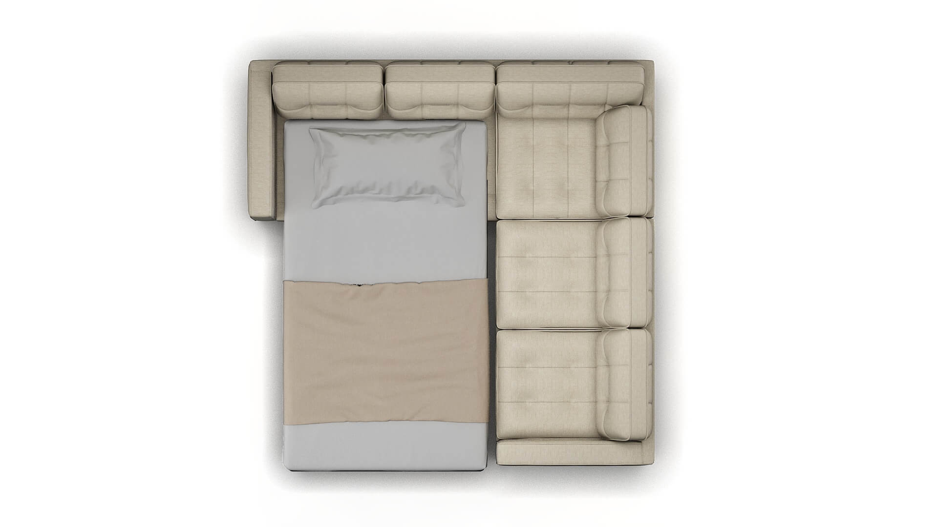 Oxford Venus Cream Sectional Sleeper Espresso legs 3