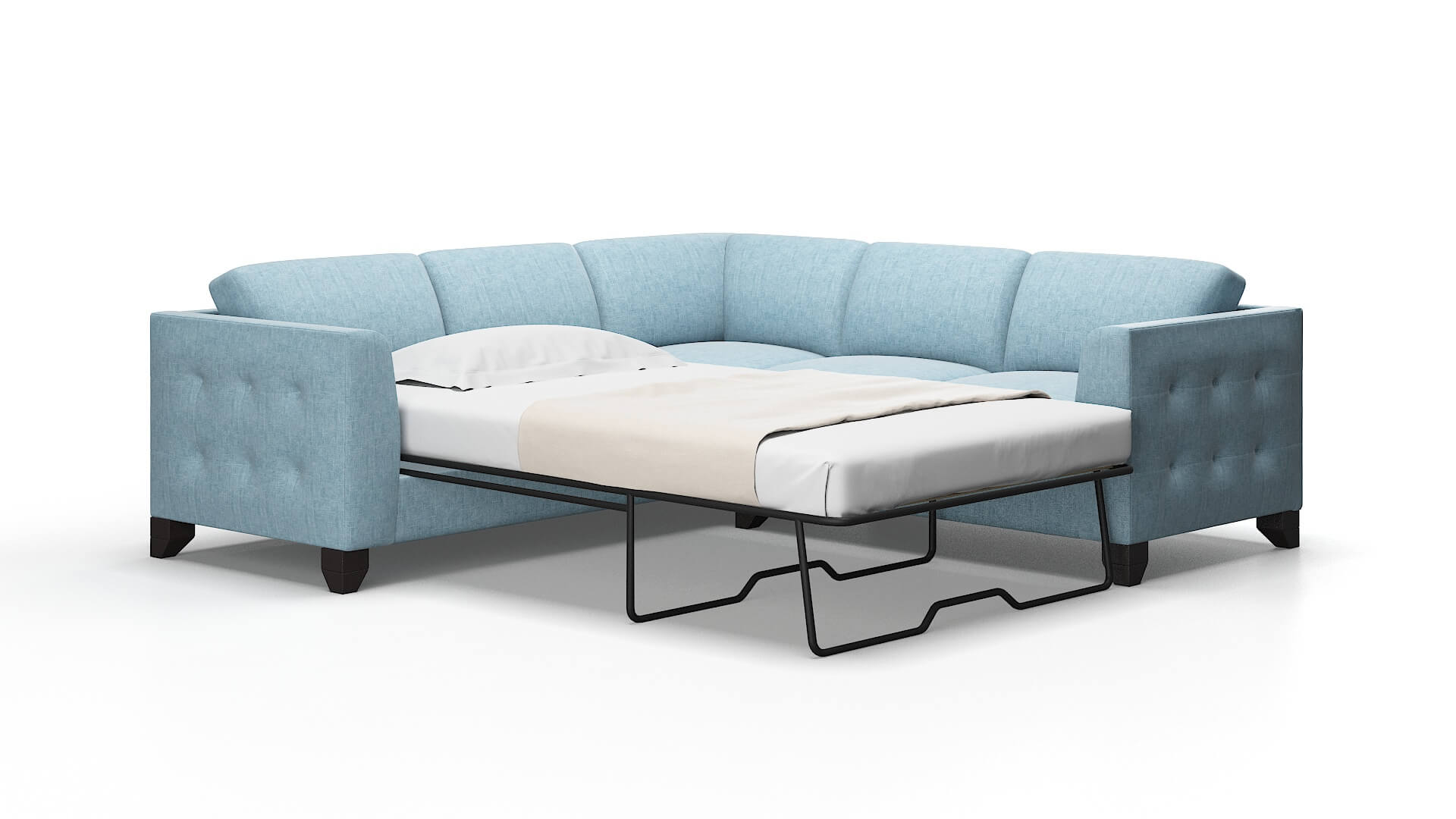 Paris Atlas turquoise Sectional sleeper Espresso Legs  2
