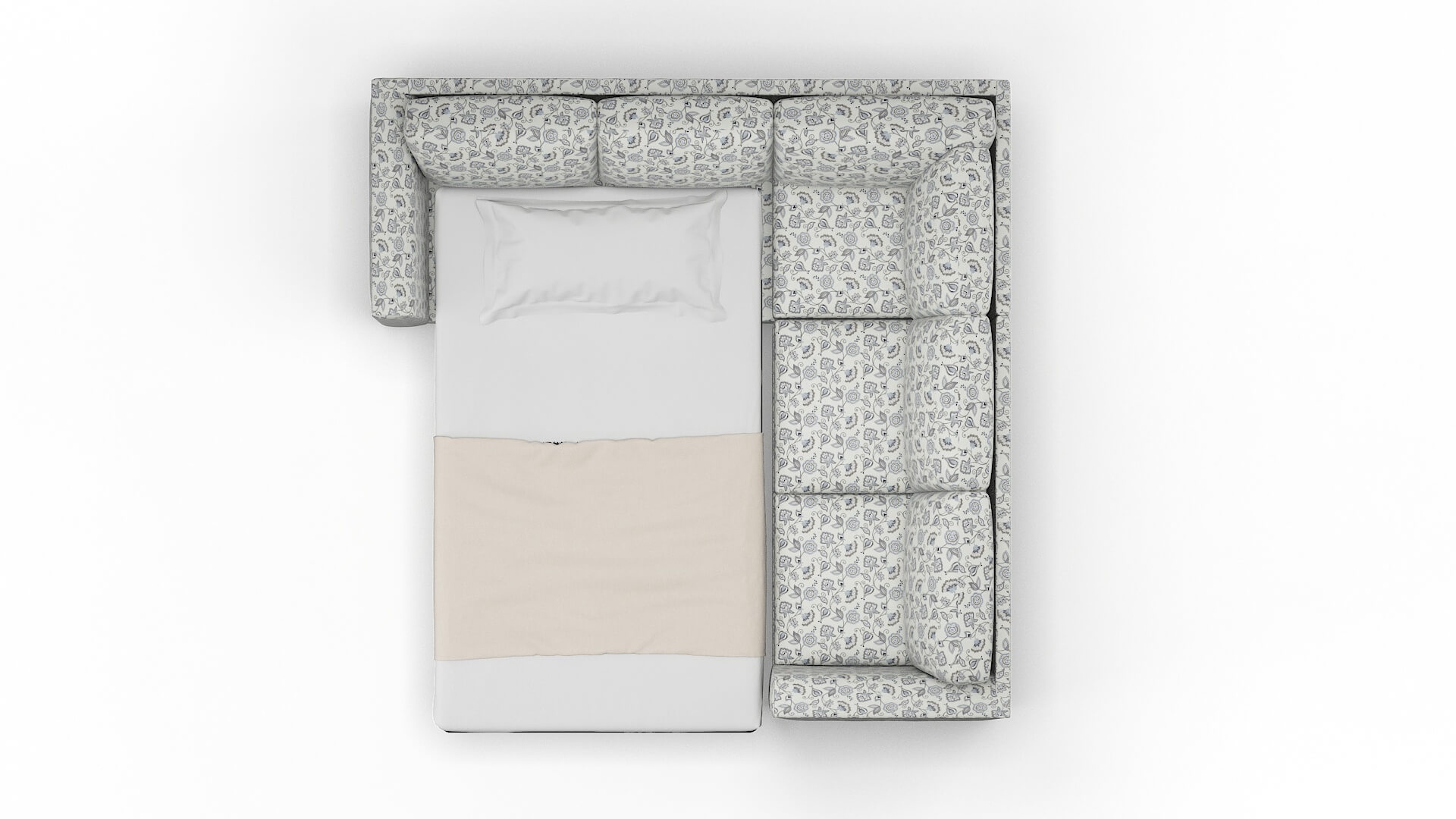 Paris Avignon Sky Sectional Sleeper Espresso legs 3