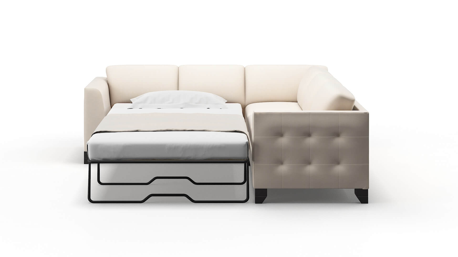 Paris Bella Buckwheat Sectional Sleeper Espresso legs 1