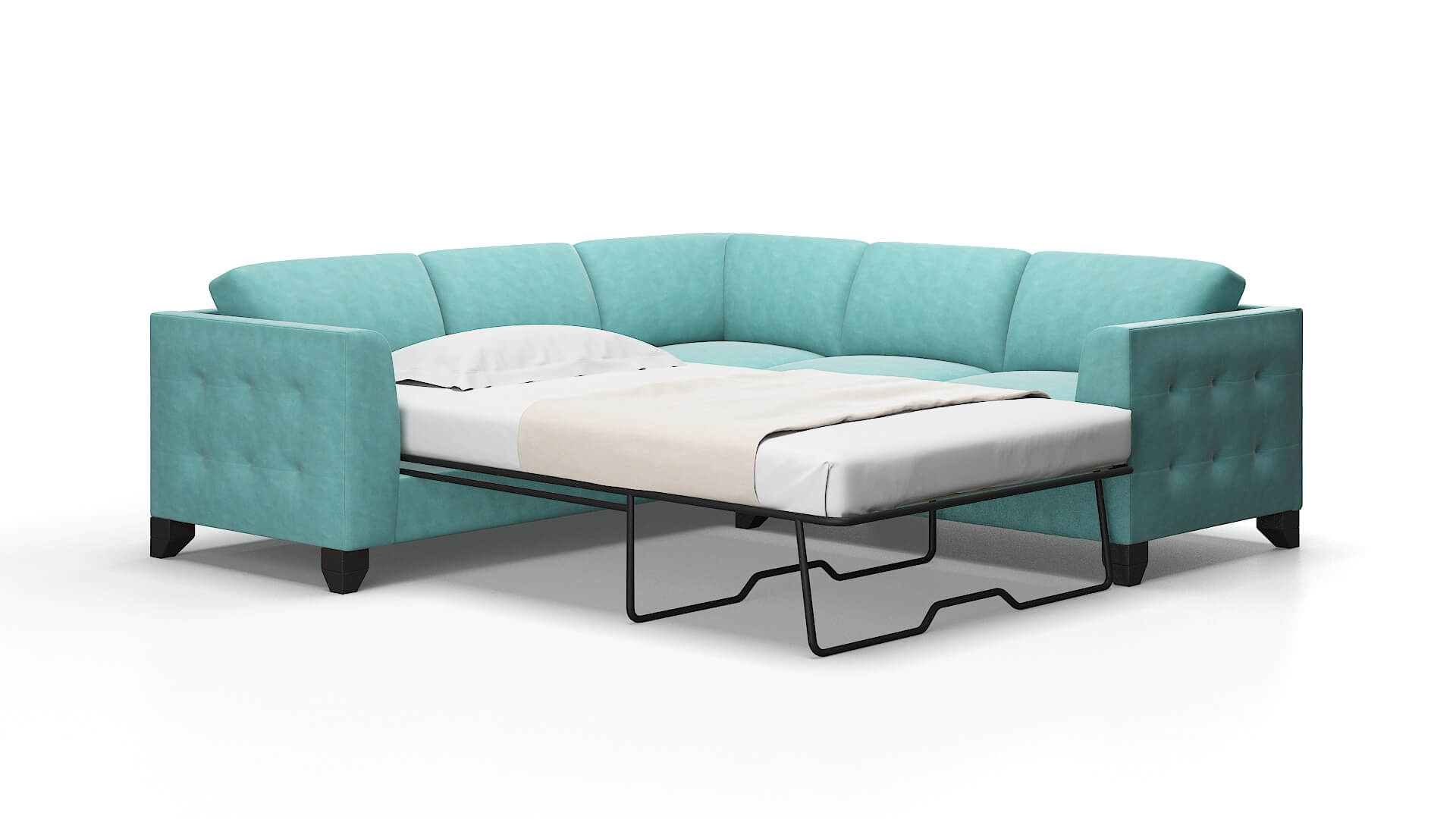 Paris Bella caribbean Sectional sleeper Espresso Legs  2