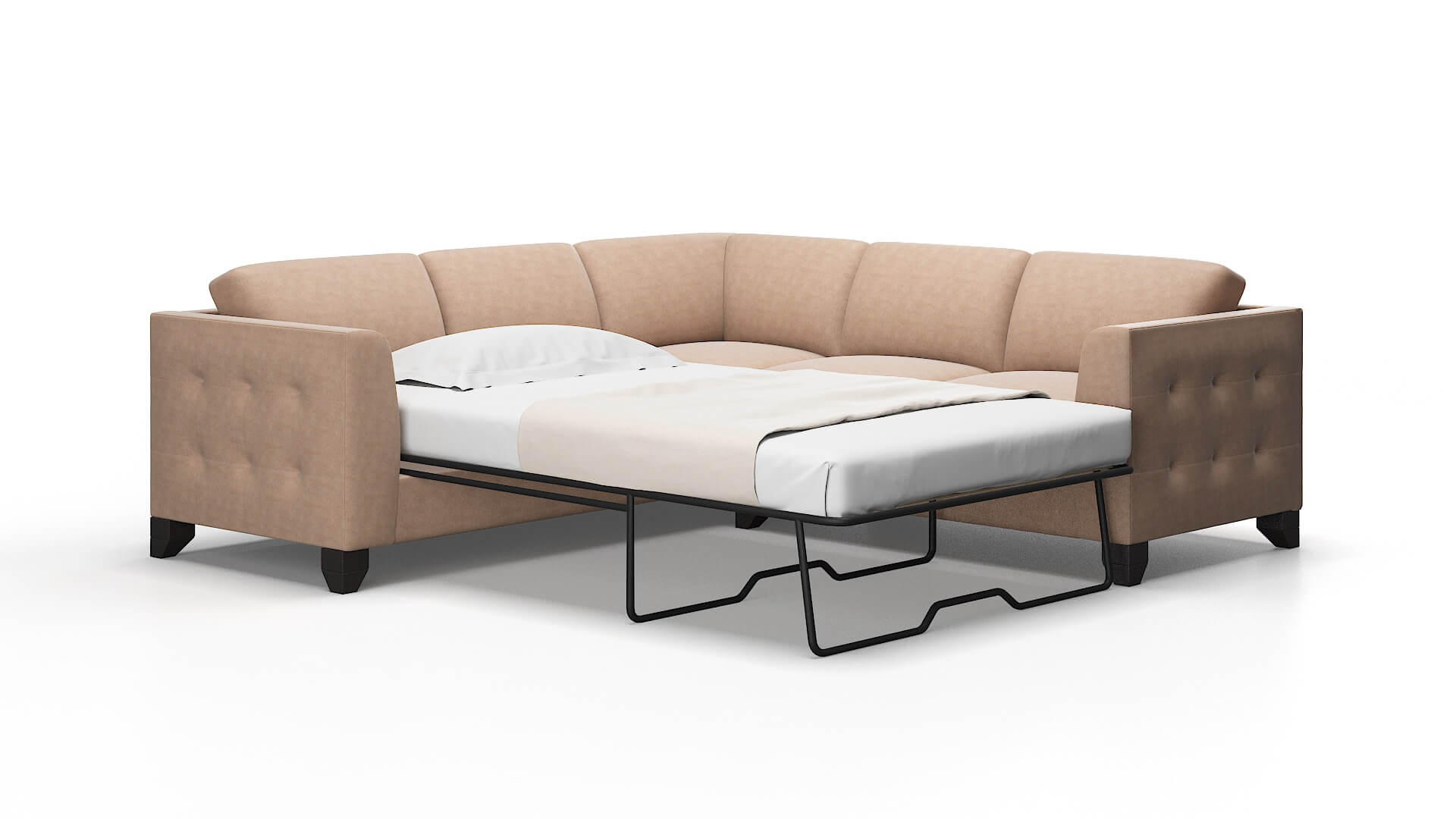 Paris Bella Cocoa Sectional Sleeper espresso legs 2