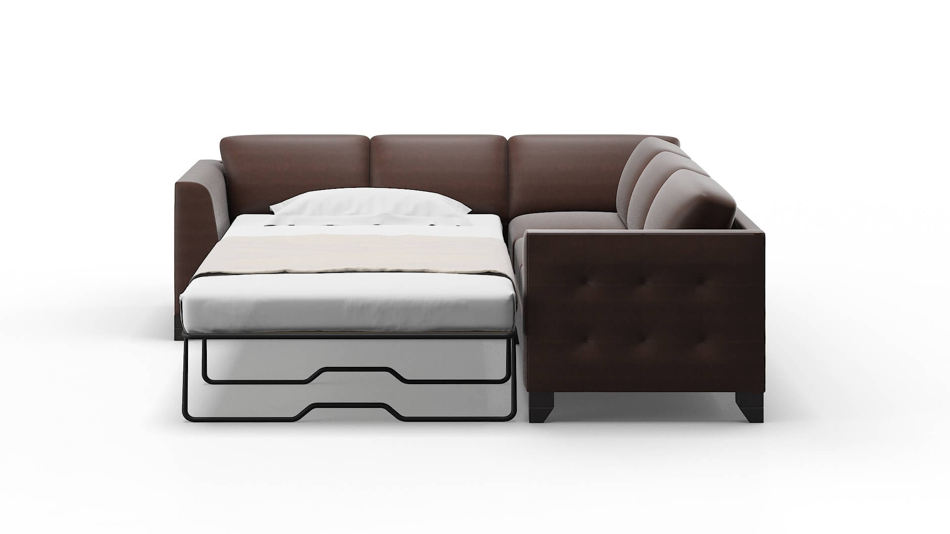 Paris Bella Espresso Sectional Sleeper Espresso legs 1