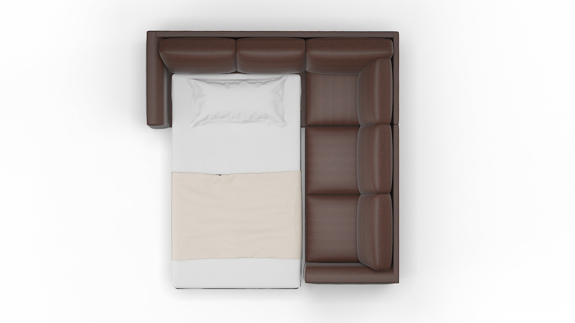 Paris Bella Espresso Sectional Sleeper Espresso legs 3