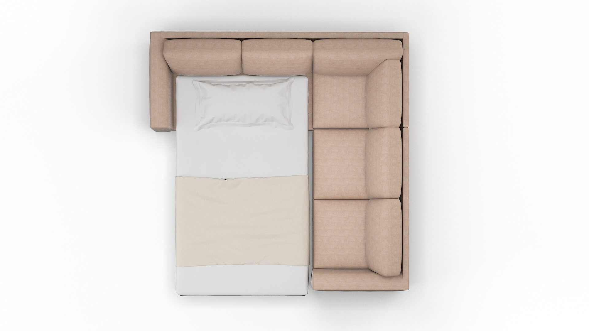 Paris Bella Pewter Sectional Sleeper Espresso legs 3