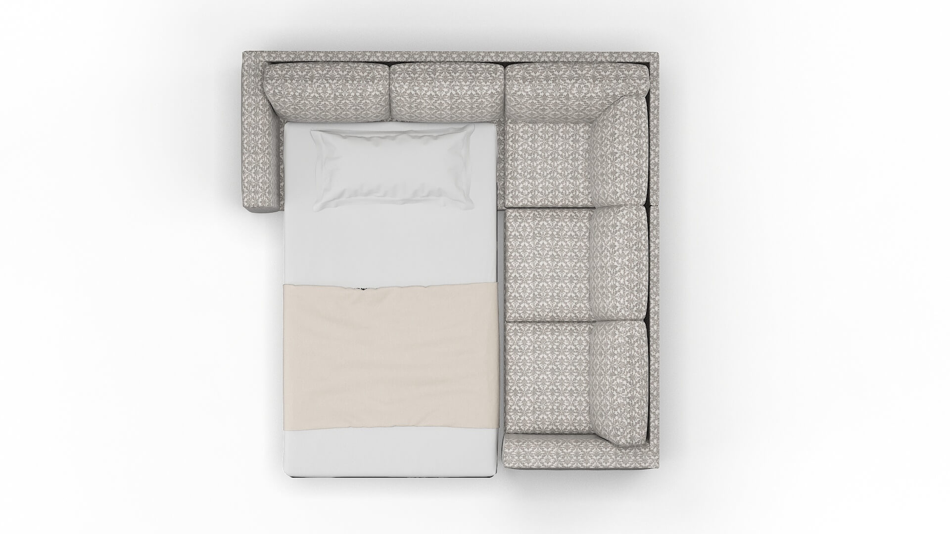 Paris Bergamo Dove Sectional Sleeper Espresso legs 3