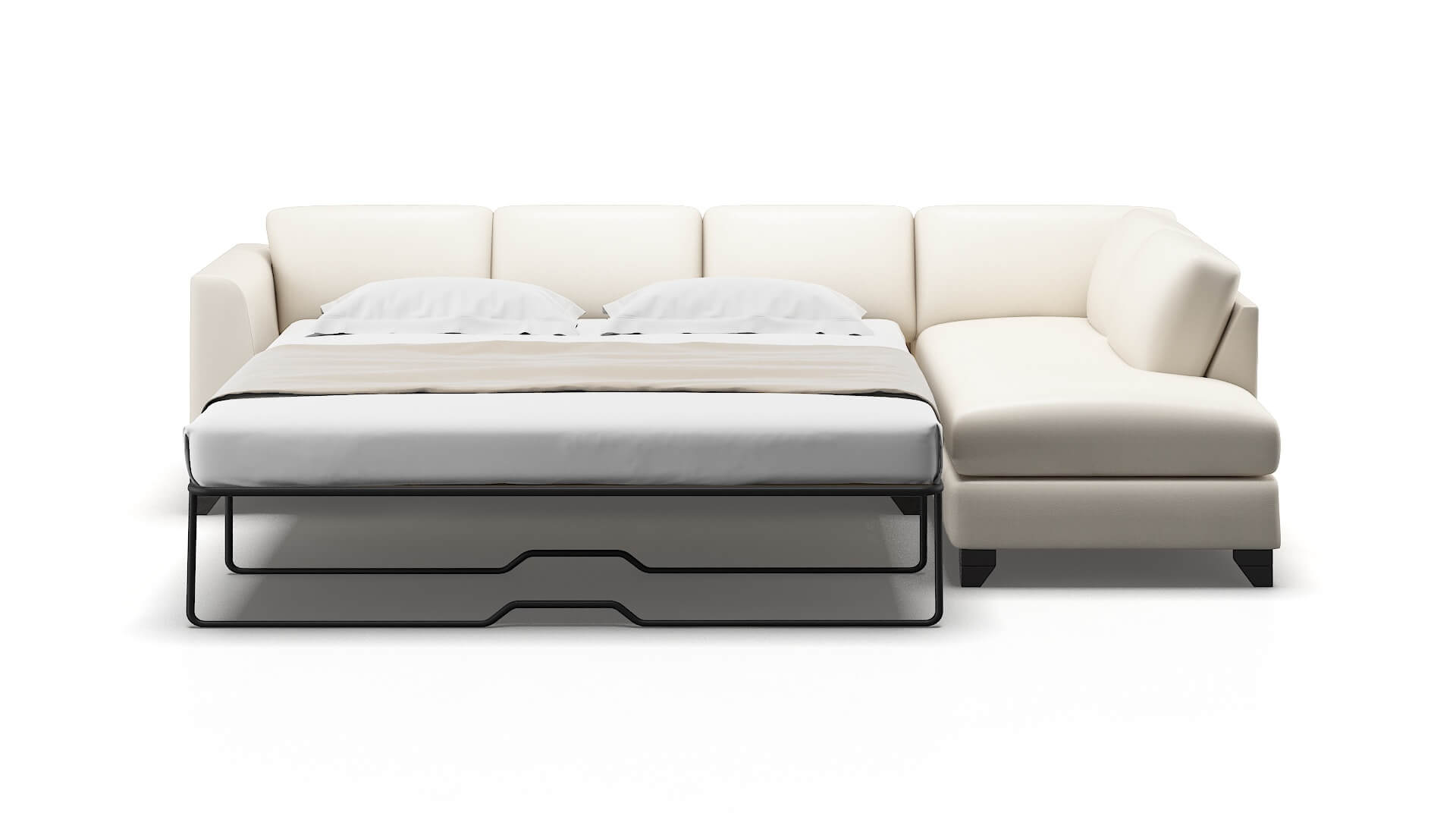 Paris Blanche Milky Panel Sleeper Espresso legs 1