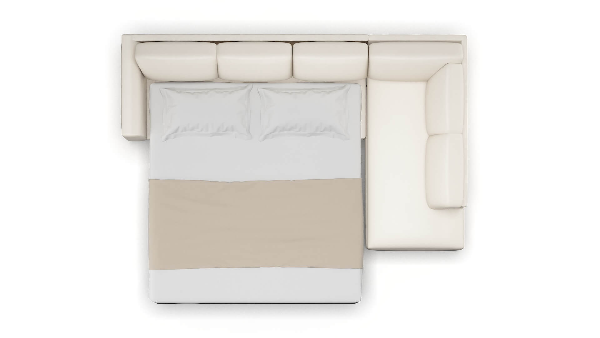 Paris Blanche Milky Panel Sleeper Espresso legs 3