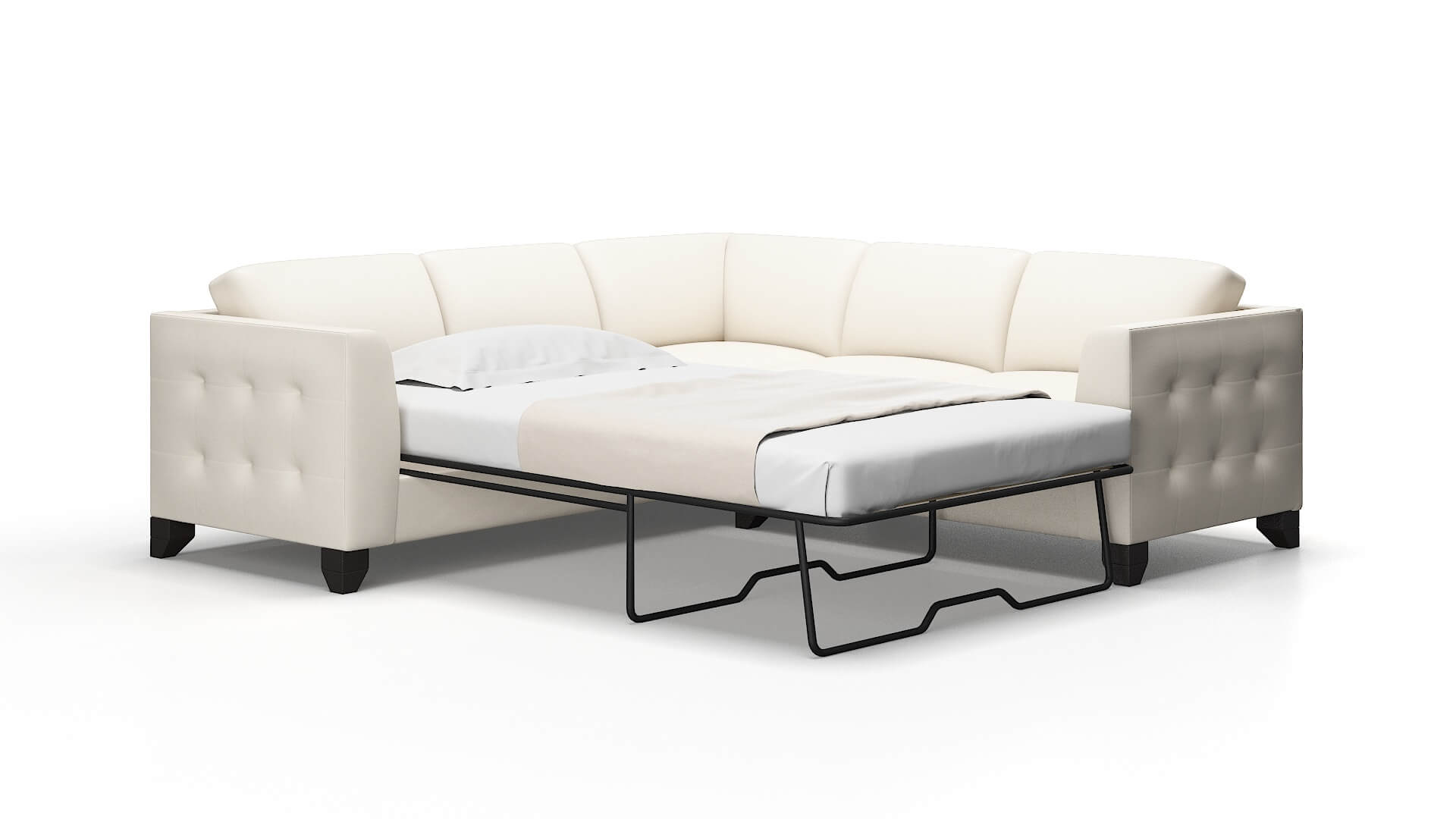 Paris Blanche milky Sectional sleeper Espresso Legs  2