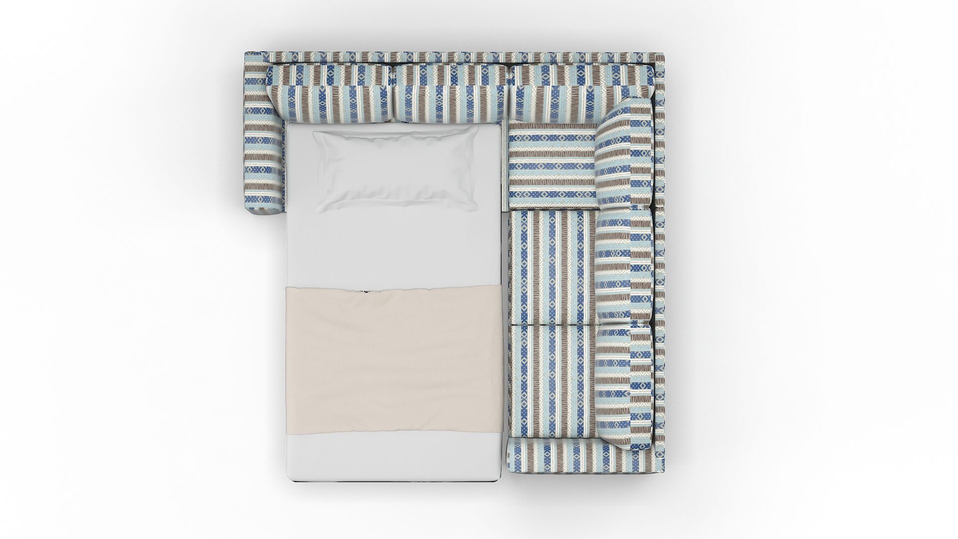 Paris Bodhi Indigo Sectional Sleeper Espresso legs 3