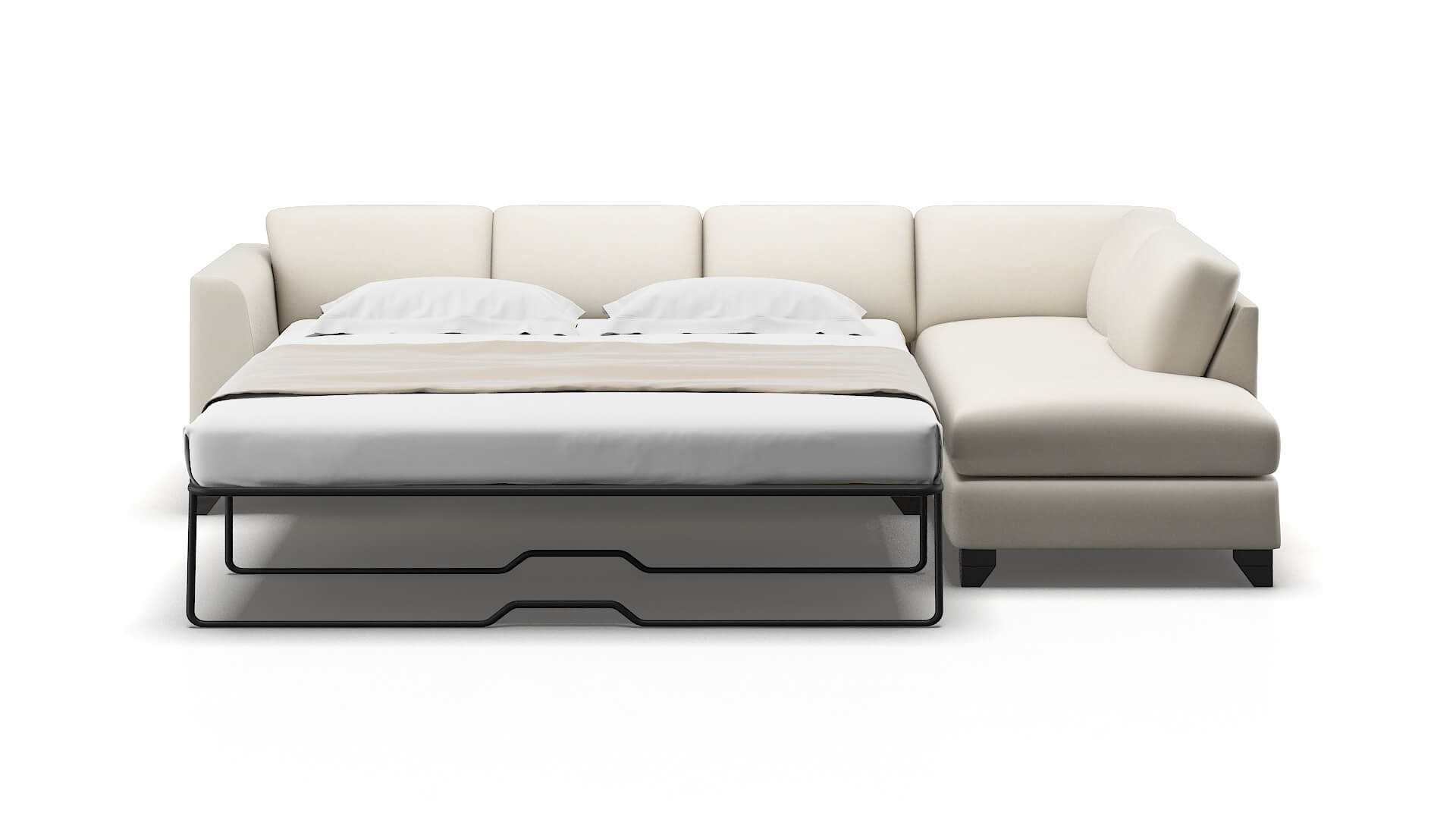 Paris Bungalow Ivory Panel Sleeper Espresso legs 1