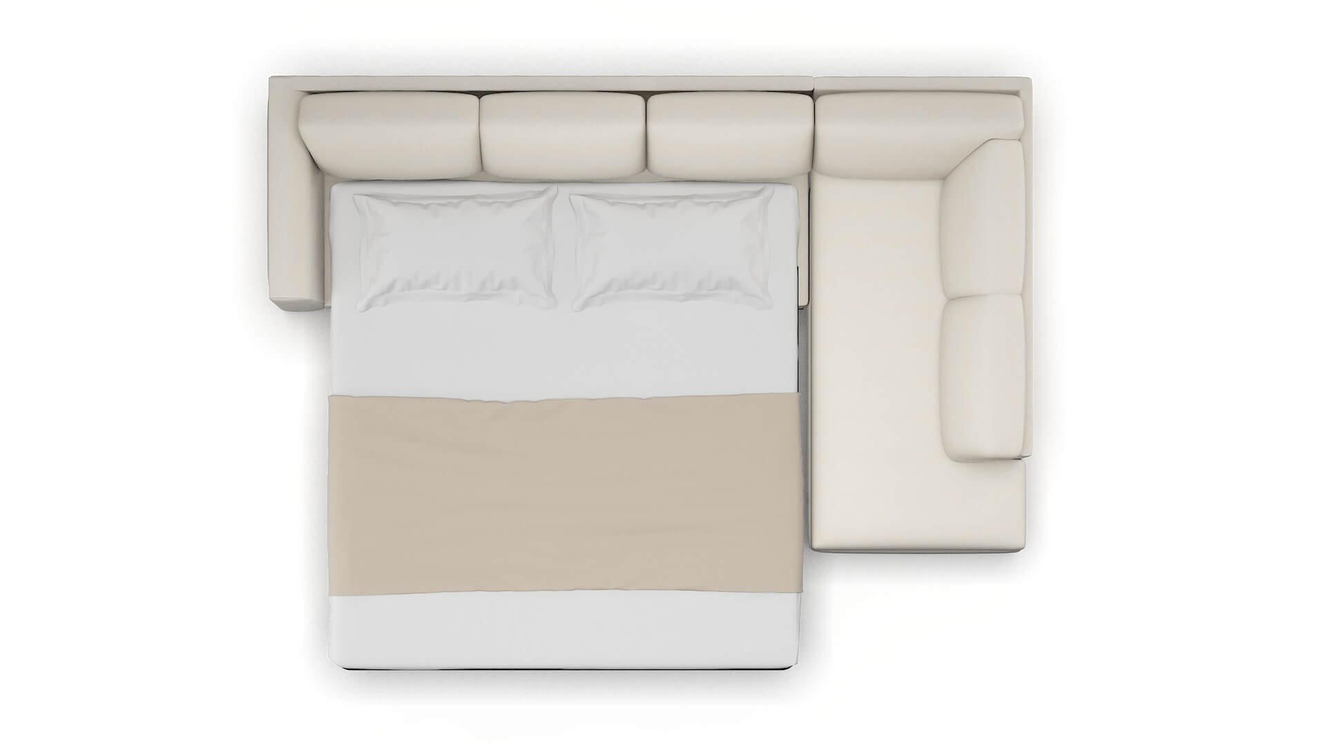 Paris Bungalow Ivory Panel Sleeper Espresso legs 3