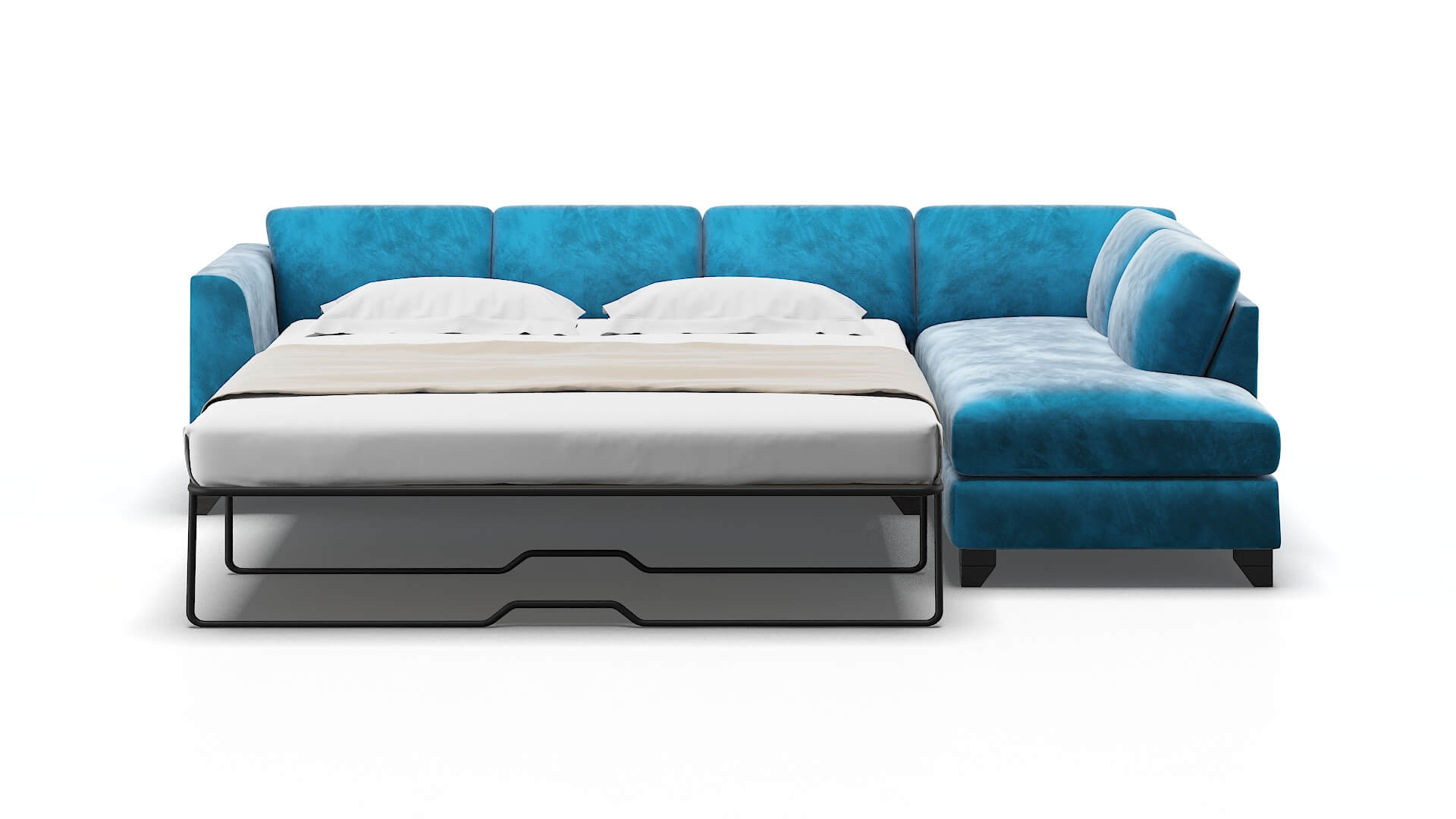 Paris Buzz Teal Panel Sleeper Espresso legs 1