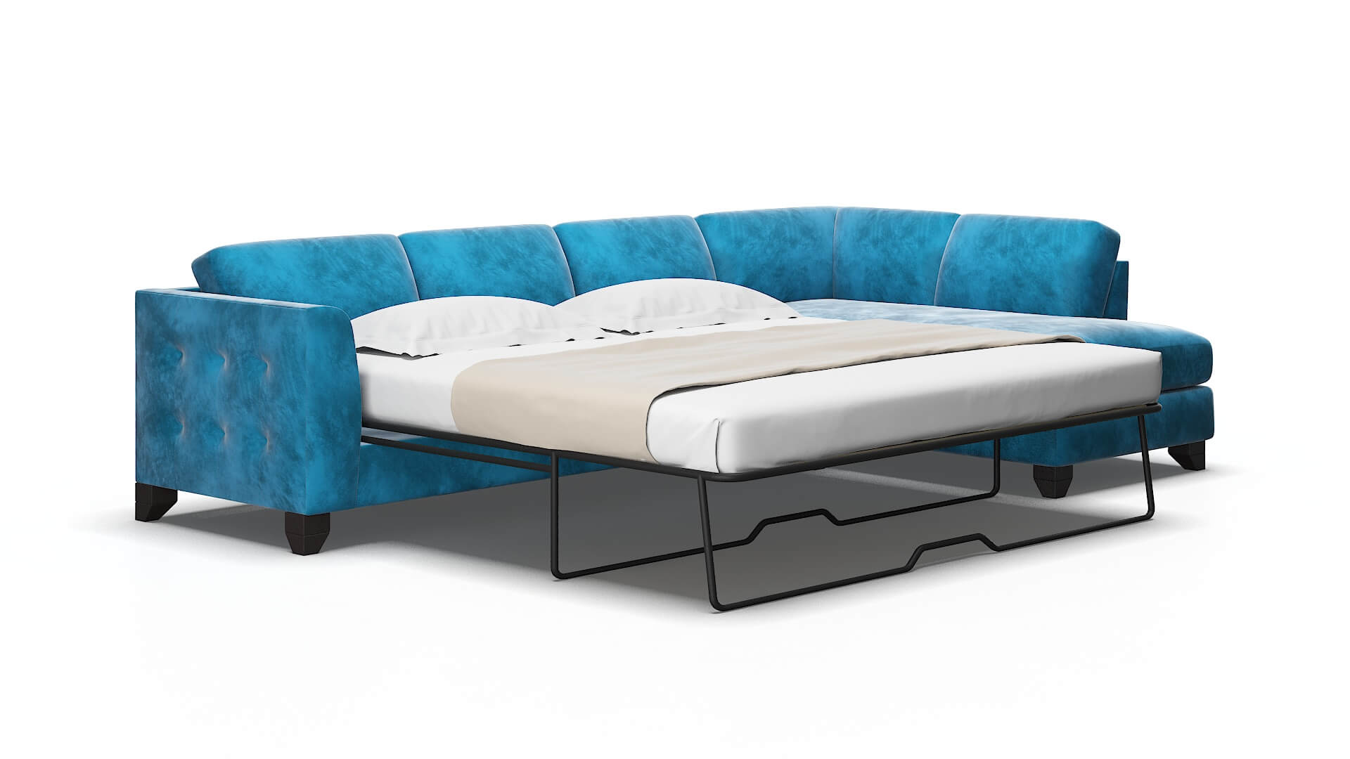 Paris Buzz teal Panel sleeper Espresso Legs  2