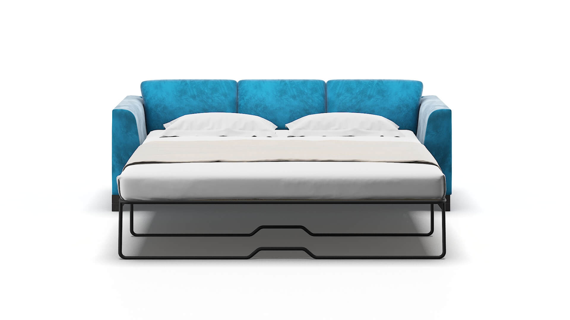 Paris Buzz Teal Sofa Sleeper Espresso legs 1