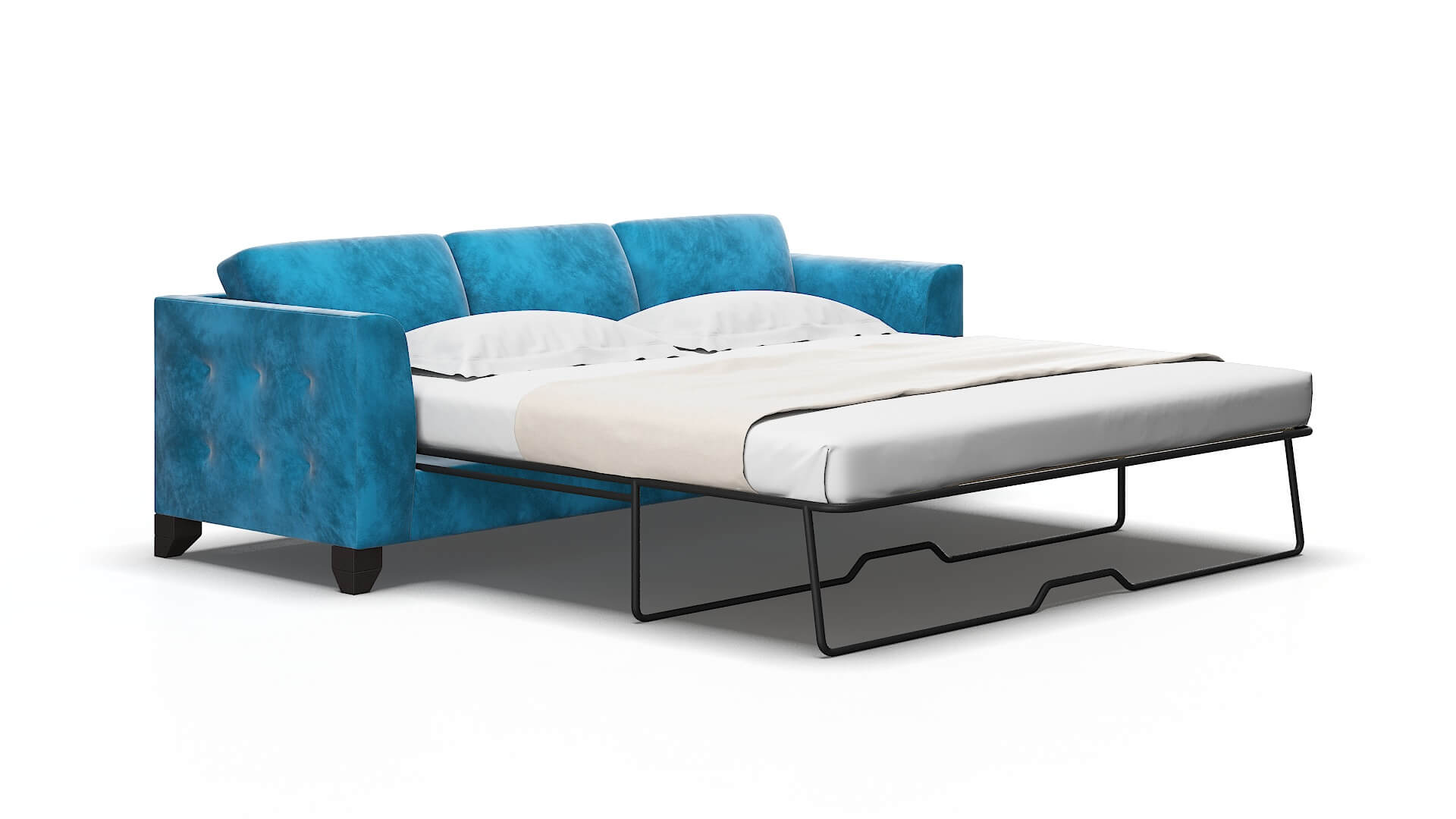 Paris Buzz Teal Sofa Sleeper Espresso legs 2