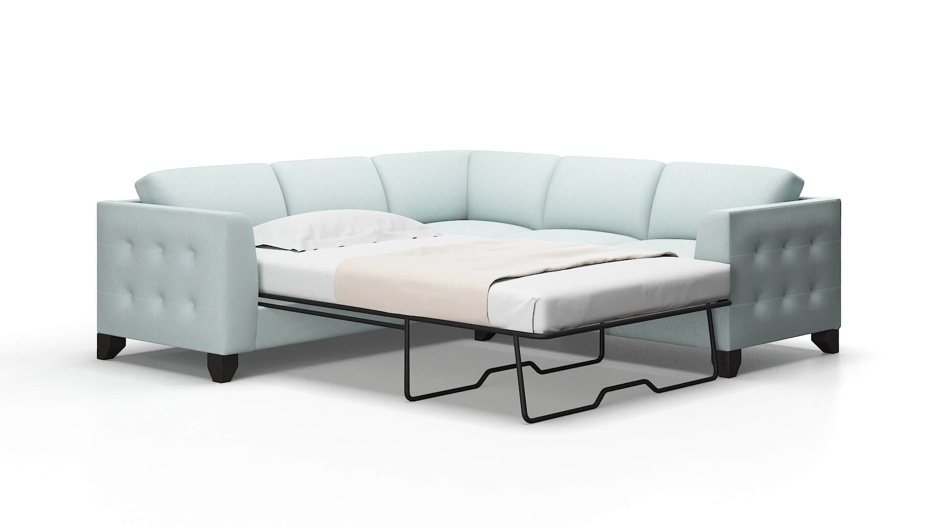 Paris Clyde cornflower Sectional sleeper Espresso Legs  2