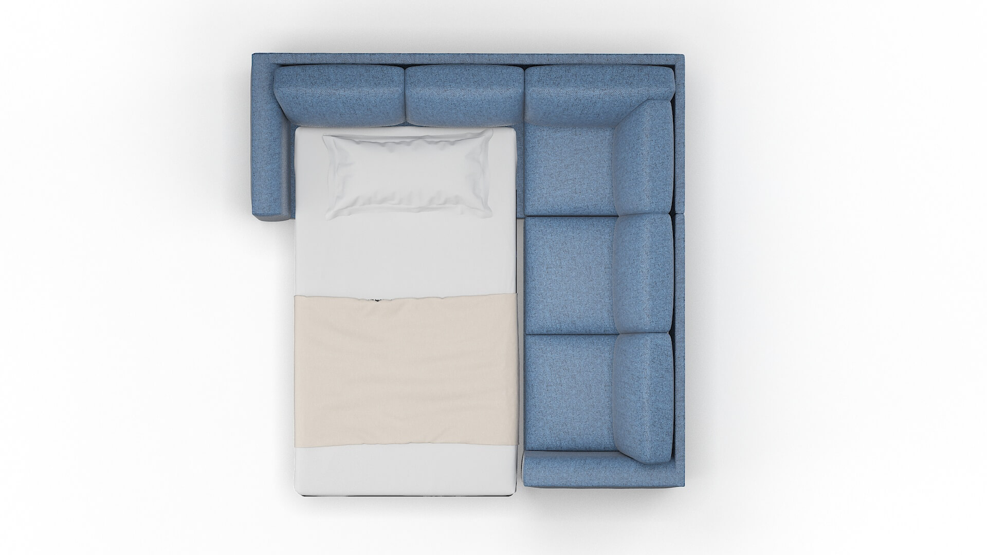 Paris Clyde Deep_ocean Sectional Sleeper Espresso legs 3